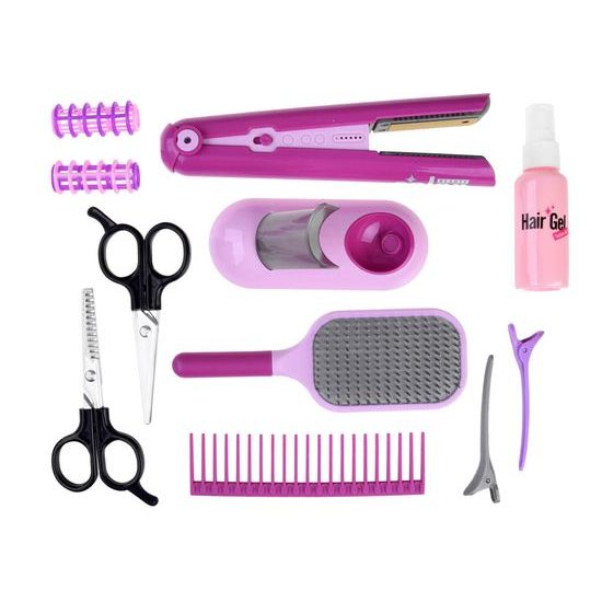 Souprava malé kadeřnice Beauty Salon s žehličkou na vlasy