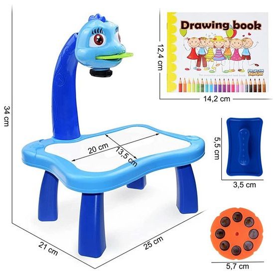 Projektor s kreslící tabulkou a 24 šablonami Dráček