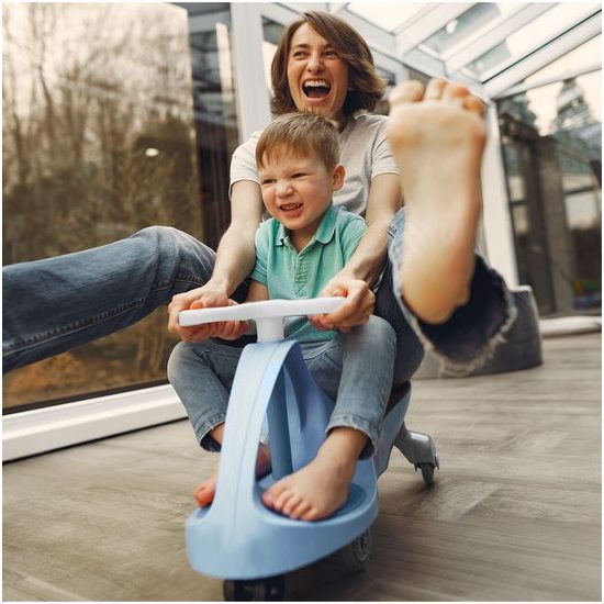 Gravitační odrážedlo se svítícími koly Spinner modré