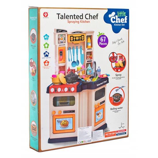 Doris dětská kuchyňka XXL s párou a tekoucí vodou Talented Chef - modrá