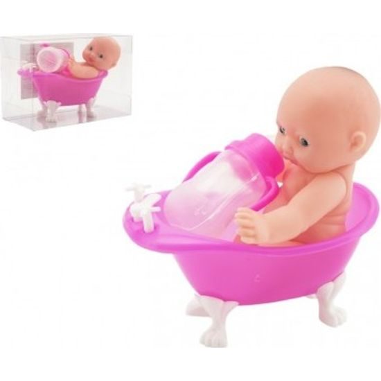 Miminko ve vaničce s lahvičkou