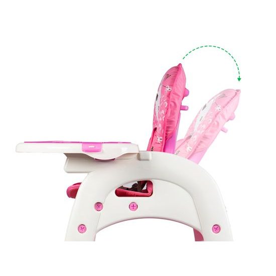 SMONTOVÁNO Ecotoys jídelní židlička 2v1 Kočička růžová