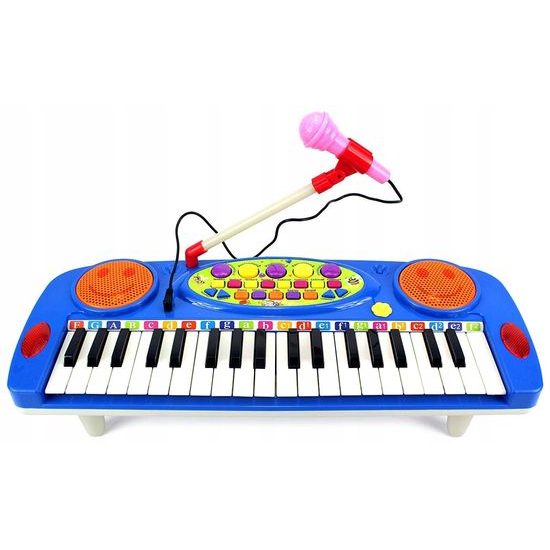 Dětské elektronické klávesy s mikrofonem a nahráváním Music Keyboard modré