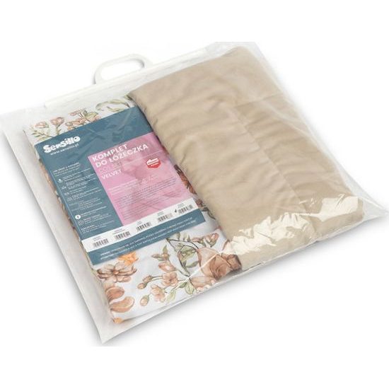 Souprava do postýlky sametová, béžová