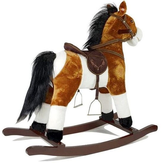 Plyšový houpací kůň Blesk - světle hnědý