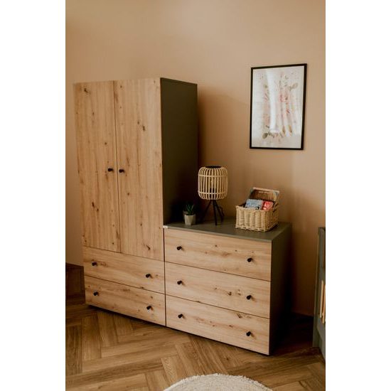 Přebalovací komoda Klups Pauline Dub/Grafit