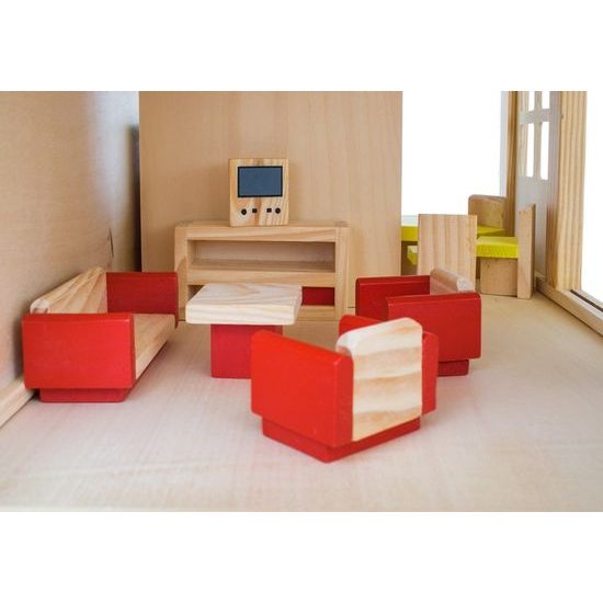 Doris dřevěný domeček pro panenky s nábytkem