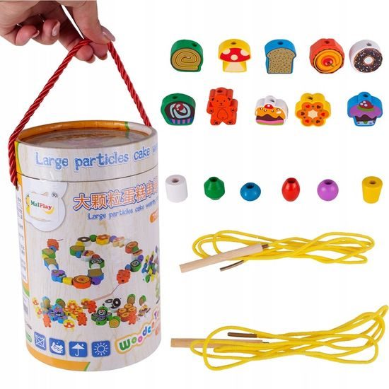 Sada na výrobu dřevěných korálků Wooden Beads 70 kusů