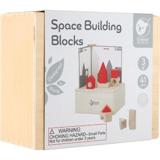 Dřevěná skládanka stavebnice Vesmír 41ks