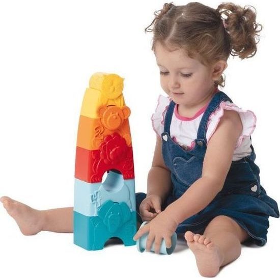 Skládací věž se zvířátky 2v1