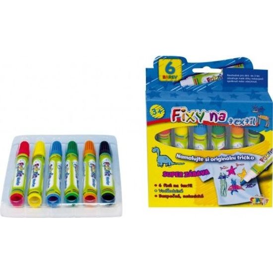 Fixy na textil vodě odolné 6ks