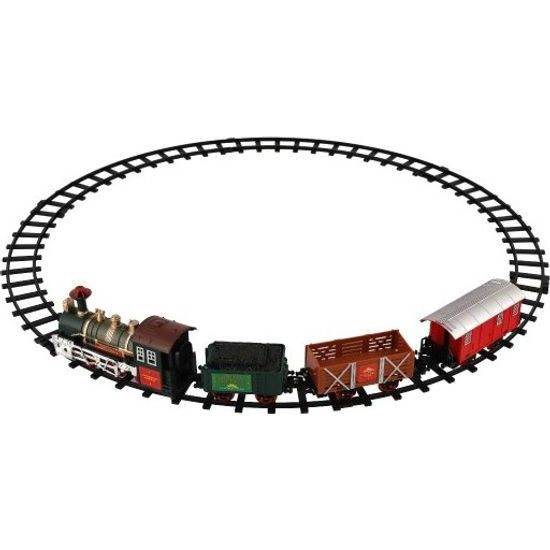 Vlak + 3 vagóny s kolejemi - 8ks na baterie