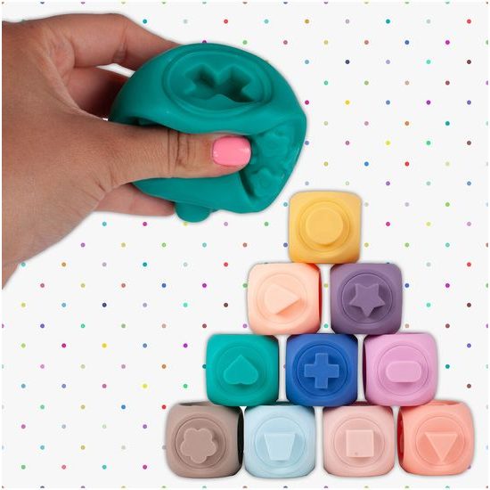 Senzorické kostky pro nejmenší Baby Training Blocks 10 kusů