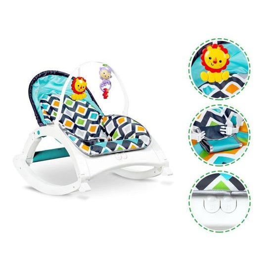 Ecotoys kojenecké lehátko 3v1 s vibracemi a hudbou Animal 8