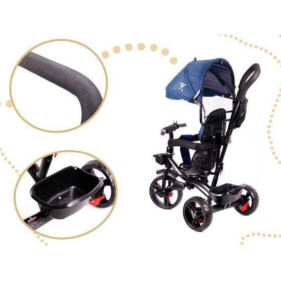 Dětská tříkolka Fix Lite s otočným sedadlem 3v1 modrá