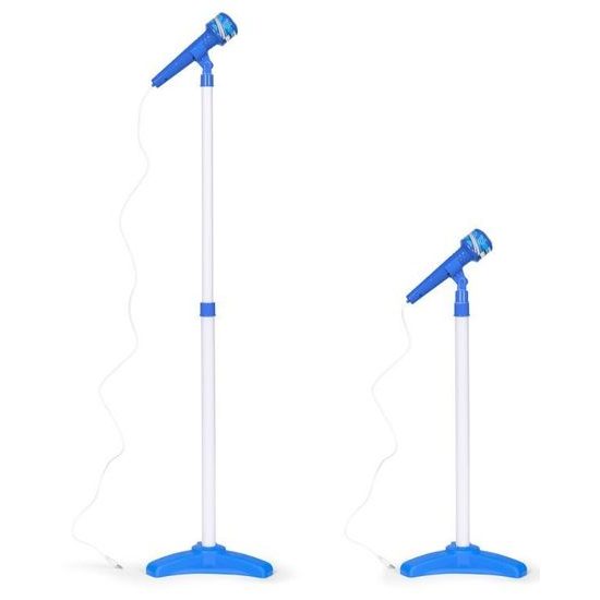 Dětská elektronická kytara se stativem a mikrofonem Guitar Micset - modrá