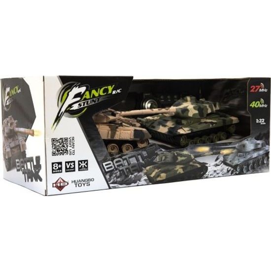Tank RC 2ks tanková bitva + dobíjecí pack - maskáč
