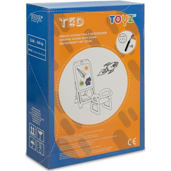 Dětská vzdělávací Magnetická tabule s židličkou TED - Toyz žlutá