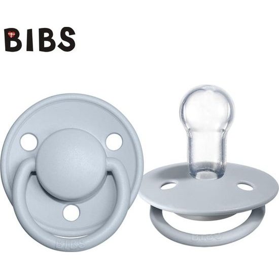BIBS DE LUX - Silikonový dudlík, 0 - 36 m, světle modrý