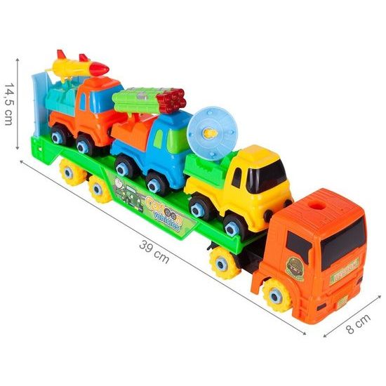Šroubovací nákladní auto se 3 autíčky Cartoon Vehicle