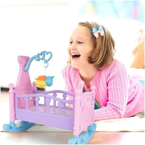 Postýlka pro panenku Rocking Bed s kolotočem