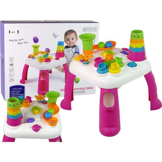 Interaktivní výukový stůl Skluzavka na balónky pink