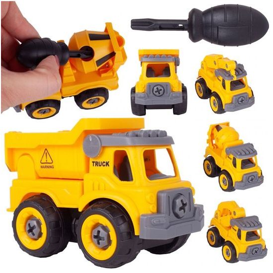 Sestava 4 šroubovacích autíček DIY Cars