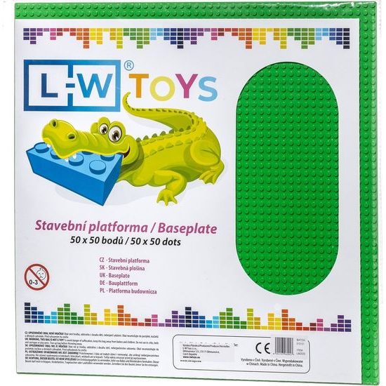 LW Toys Velká podložka na stavění 50x50 bodů zelená
