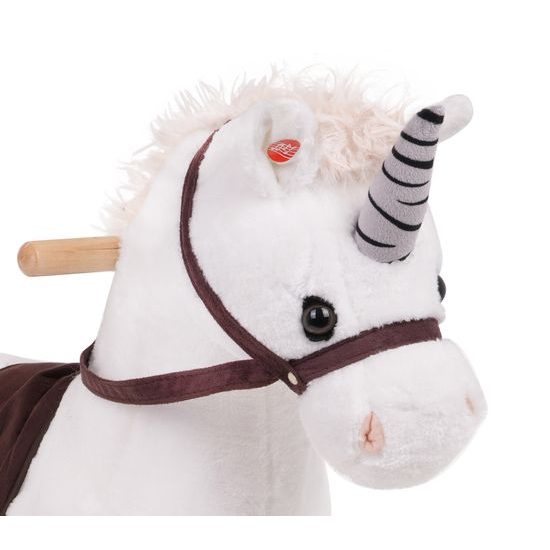 Plyšový houpací kůň Ferda - bílý jednorožec