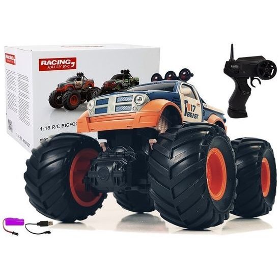 Auto na dálkové ovládání Bigfoot modro-oranžové 1:18
