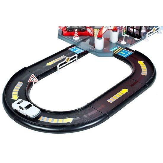 Parkovací garáž s výtahem, helikoptérou a 4 autíčky Driveway