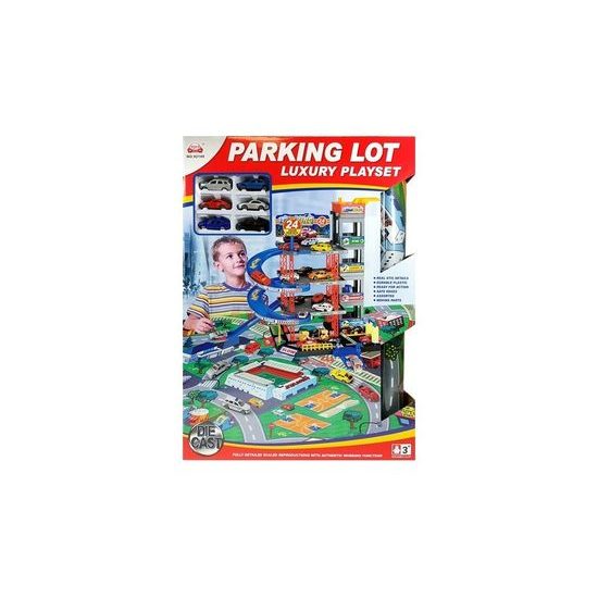 Parkovací garáž Parking Lot se 6 autíčky a hrací podložkou