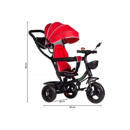 Ecotoys dětská tříkolka s otočným sedadlem Trike 2v1 červená