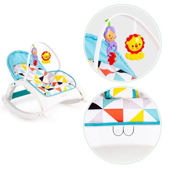 Ecotoys kojenecké lehátko 3v1 s vibracemi a hudbou Animal 9