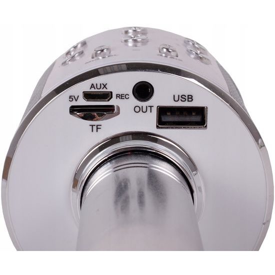 Bezdrátový karaoke mikrofon Hifi Speaker stříbrný