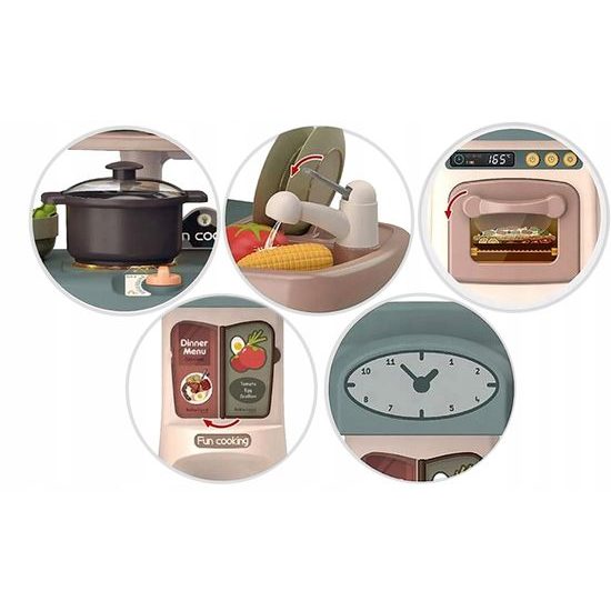 Doris dětská mini kuchyňka se zvuky a tekoucí vodou Fashion Kitchen - růžová