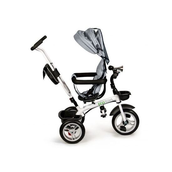 Ecotoys dětská tříkolka s otočným sedadlem 2v1 šedá