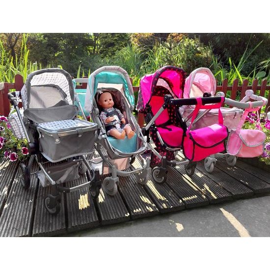 Kočárek pro panenky 4v1 kombinovaný Alice 4543 šedý