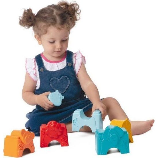 Skládací věž se zvířátky 2v1