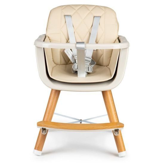 Ecotoys dřevěná jídelní židlička C220 2v1 béžová