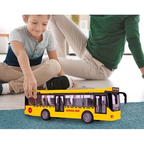 Školní autobus na setrvačník se světly a zvuky City Service 1:16