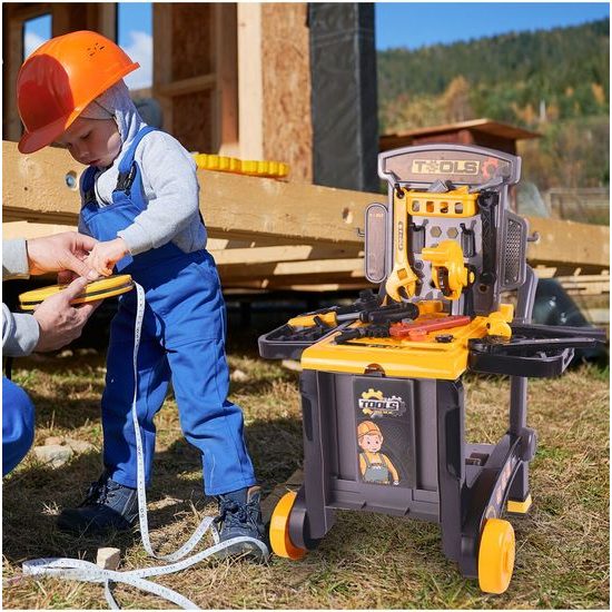 Dětská pracovní dílna 3v1 s vozíčkem