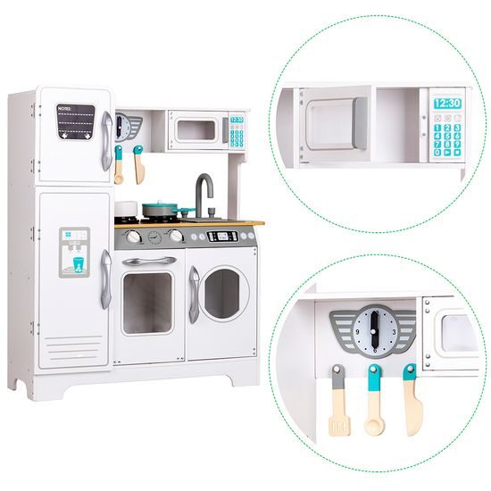 Ecotoys velká dřevěná kuchyňka s troubou