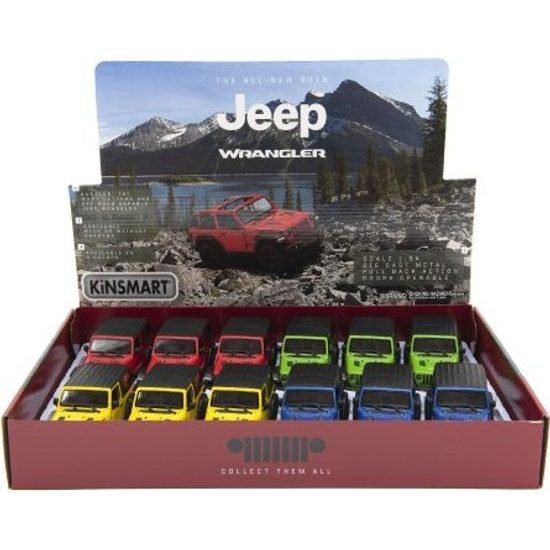 Auto Kinsmart Jeep Wrangler 2018 pevná střecha - mix 4 barvy