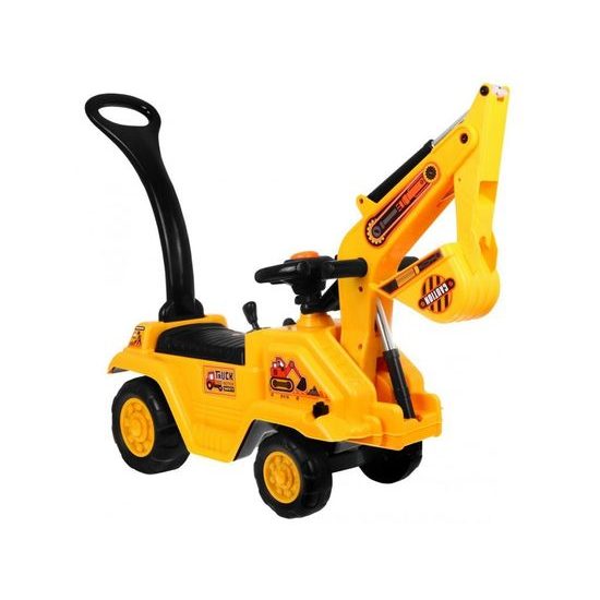 Odrážedlo Bagr s vodící tyčí 2v1 s helmou