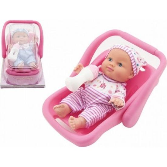 Miminko/Panenka pevné tělo v nosítku s lahvičkou - mix 2 barvy