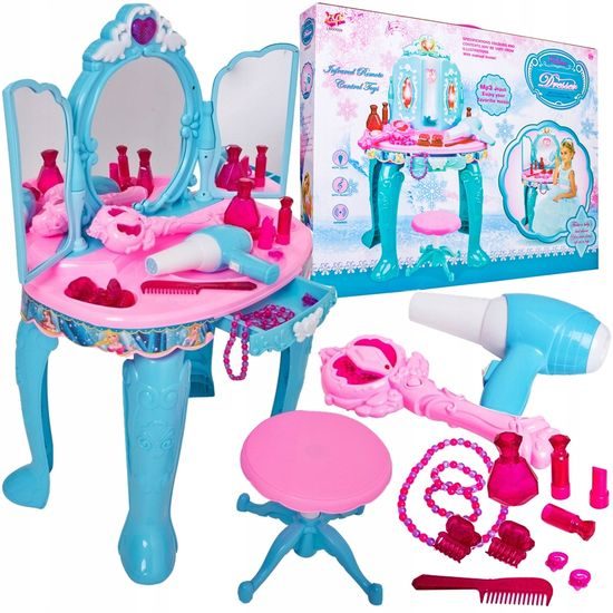 Doris dětský toaletní stoleček Magické zrcadlo modrý