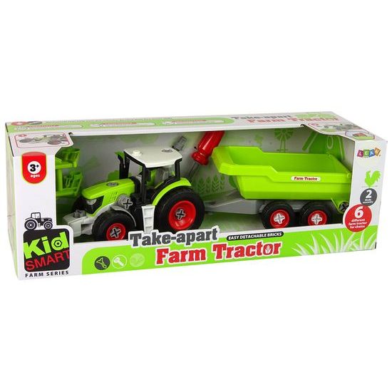 Majlo Toys dětský šroubovací traktor s vlečkou Farm Tractor