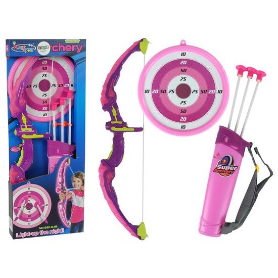 Dětský luk Super Archery se 3 šípy - růžový