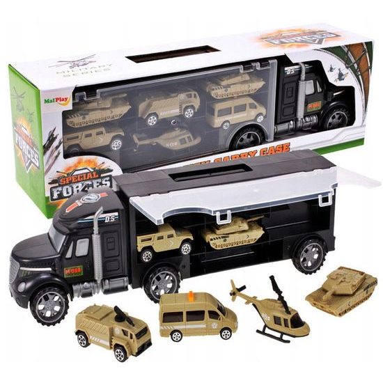 Nákladní auto s autíčky, helikoptérou a tanky Special Forces